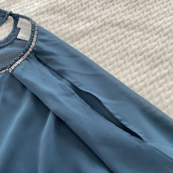 Slate blue maternity blouse - Picture 4 of 8